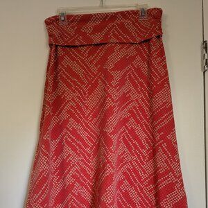 Eddie Bauer Ruched Fold Over Waist Hi-Low Skirt